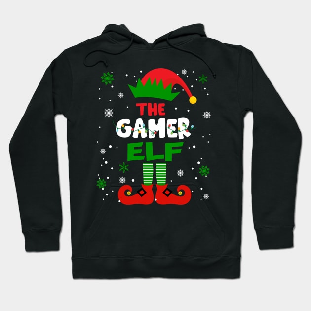 Gamer Elf Christmas Funny Family Pajama Matching Xmas Hoodie by Audell Richardson